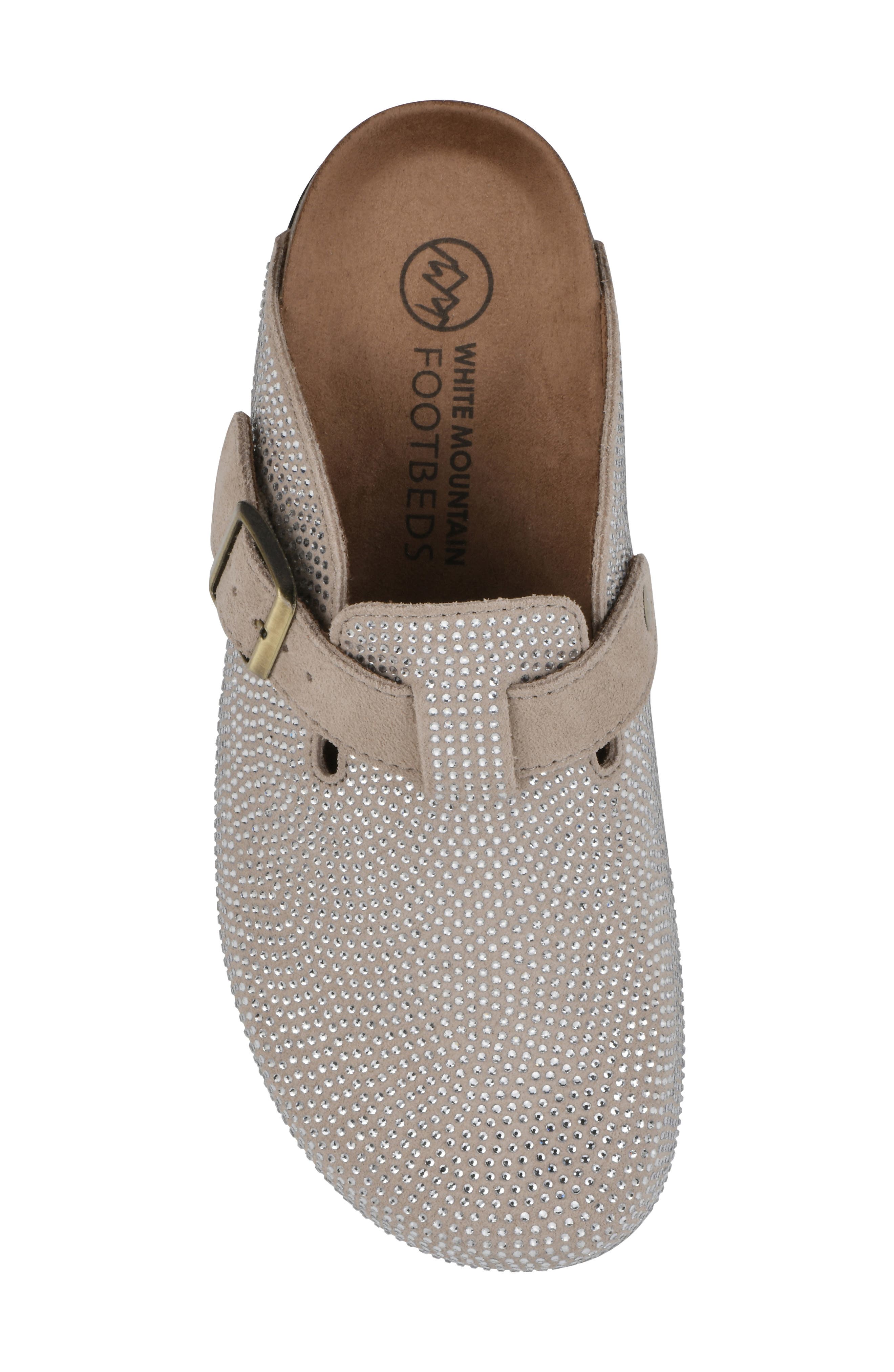 Bellamy Crystal Embellished Clog, Alternate, color, SANDAL WOOD/ SUEDE