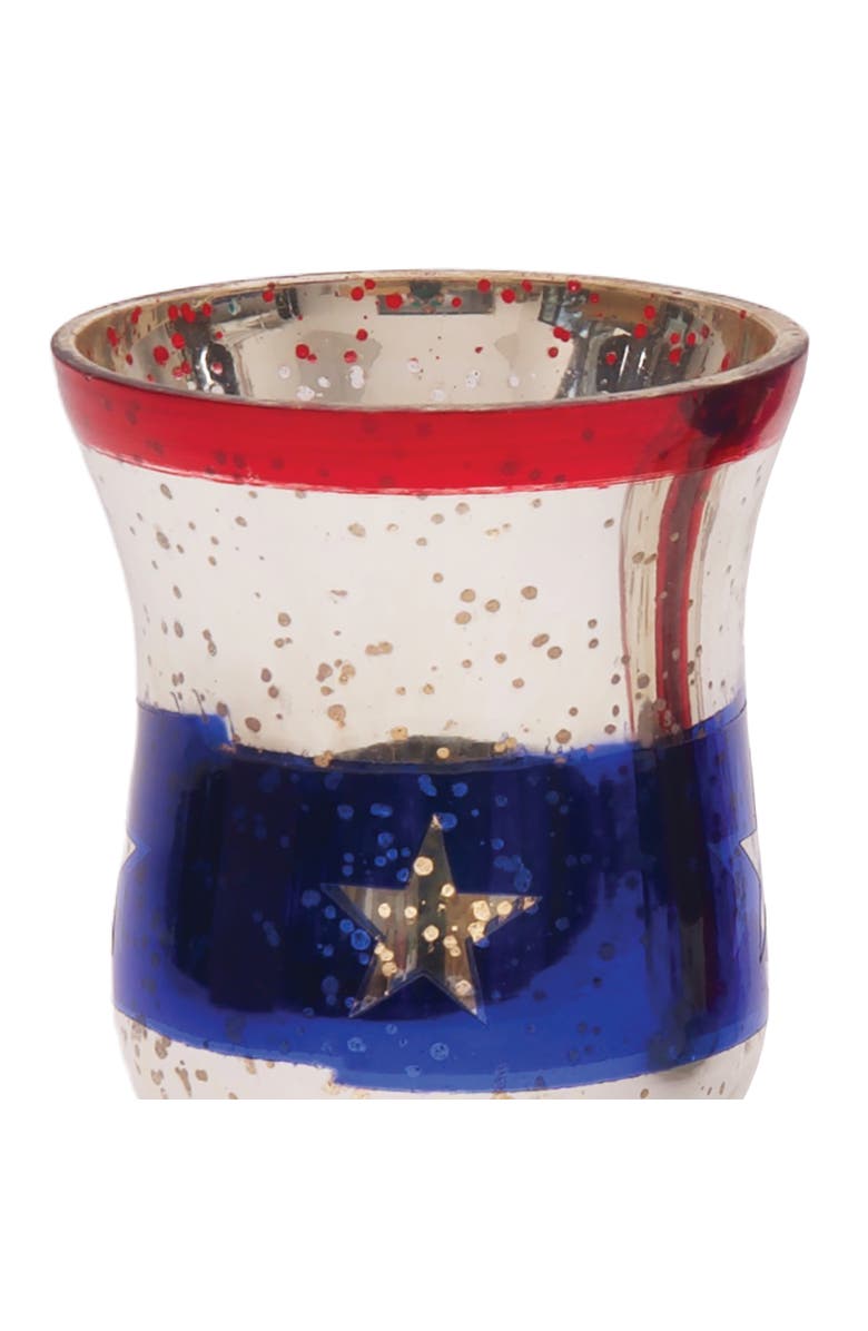 C&F Home Stars & Stripes Set of 2 Glass Votive Candle Holders 4.7", Alternate, color, Red
