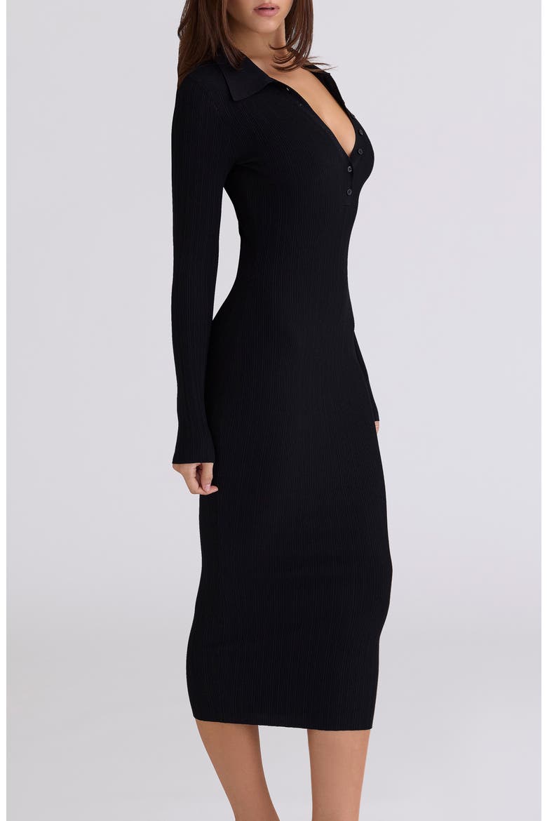 Sabra Long Sleeve Rib Sweater Dress, Alternate, color, BLACK