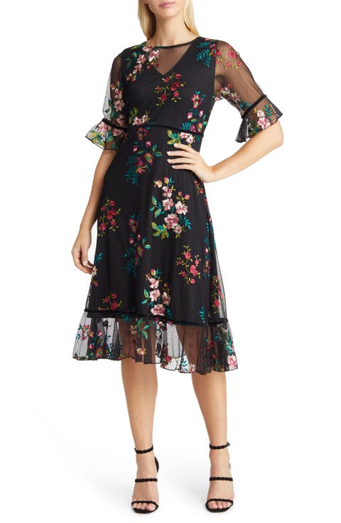 Wildflower Embroidered Cocktail Dress