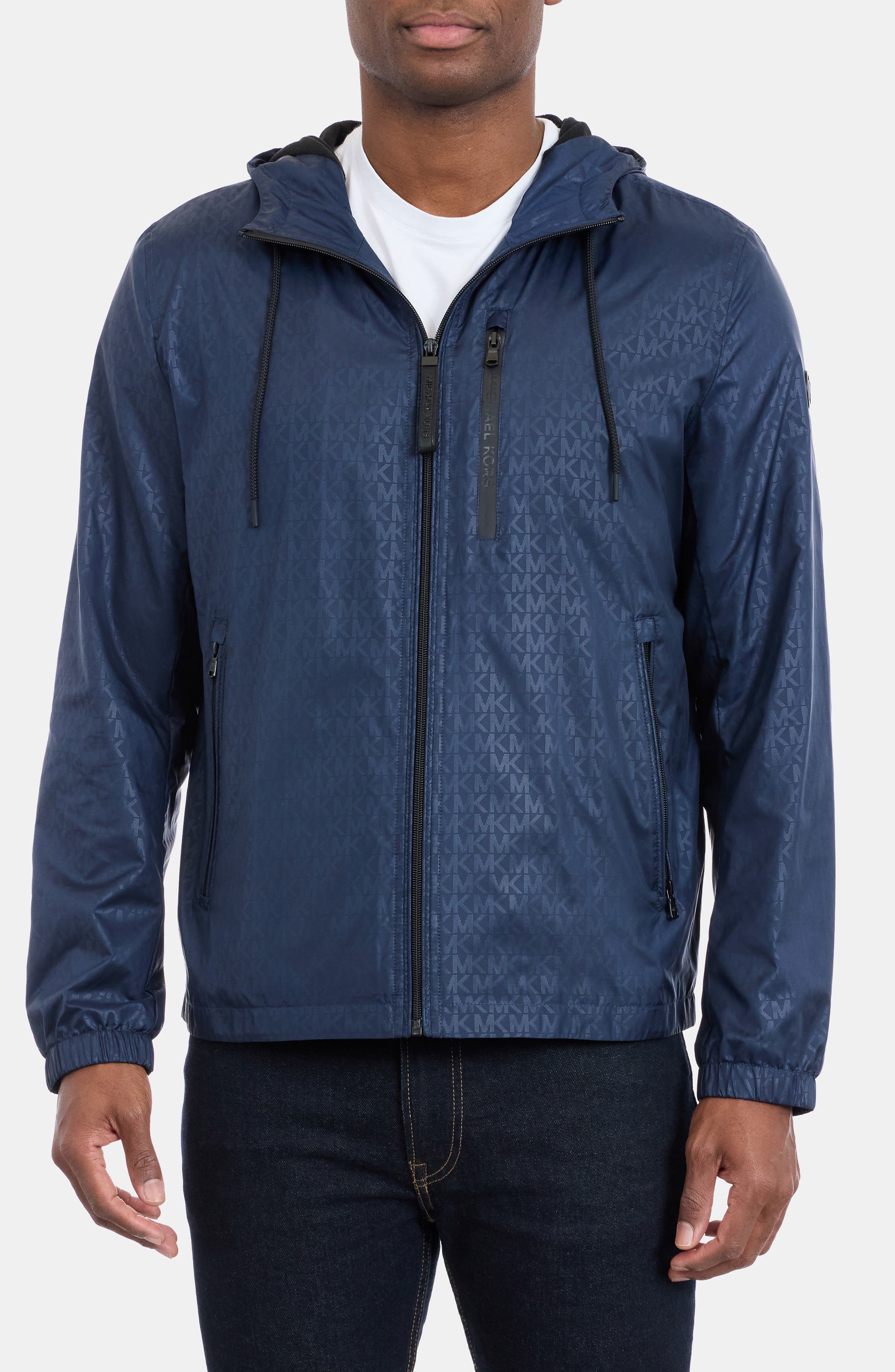 Allover Logo Print Windbreaker Jacket - image 3