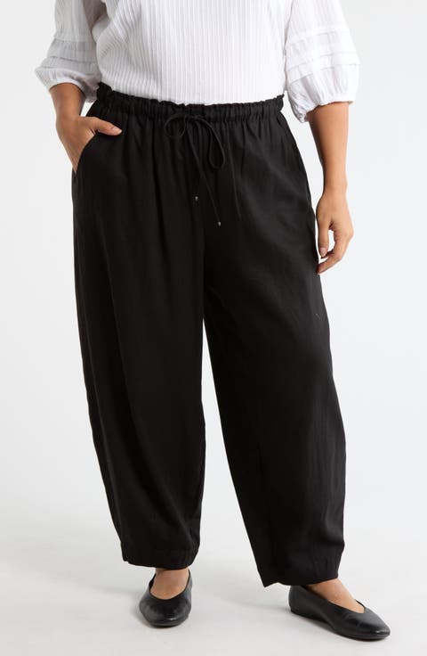 Drawstring Lantern Pants (Plus)