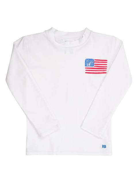 UPF50+ Sun Protected Applique Long Sleeve Rash Guard (Toddler, Kids)