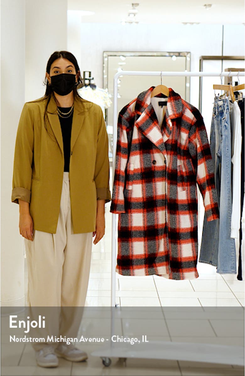 Plaid Drop Shoulder Peacoat, sales video thumbnail
