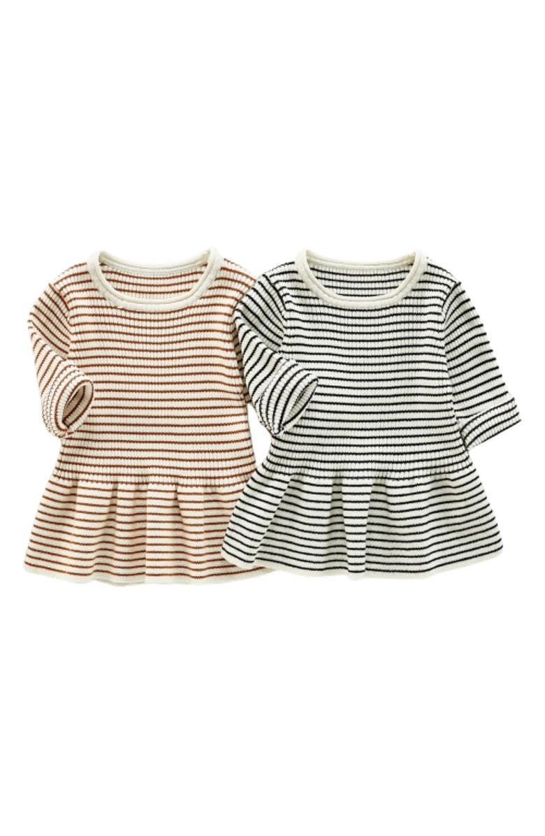 Ashmi & Co. Rylee Stripe Cotton Dress, Alternate, color, Black