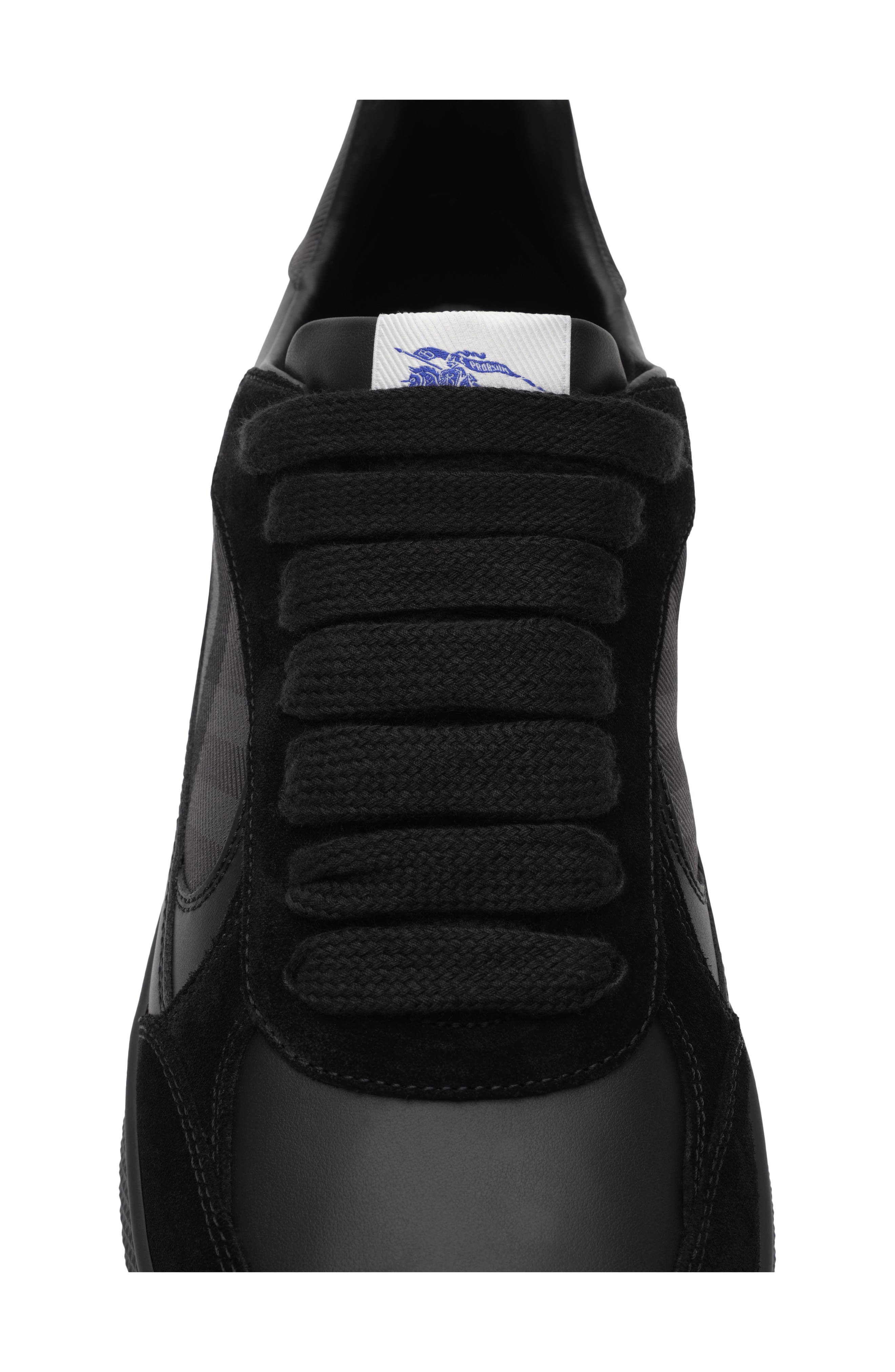 Burberry Terrace Check Leather & Canvas Sneaker, Alternate, color, Black/ Irongrey/ Ipchec