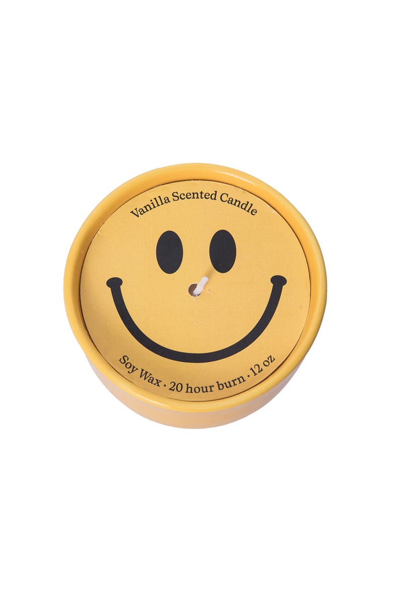 Totalee Gift Smiley Catch All Candle Wax Yellow 9 oz Burn Time 20, Main, color, Yellow