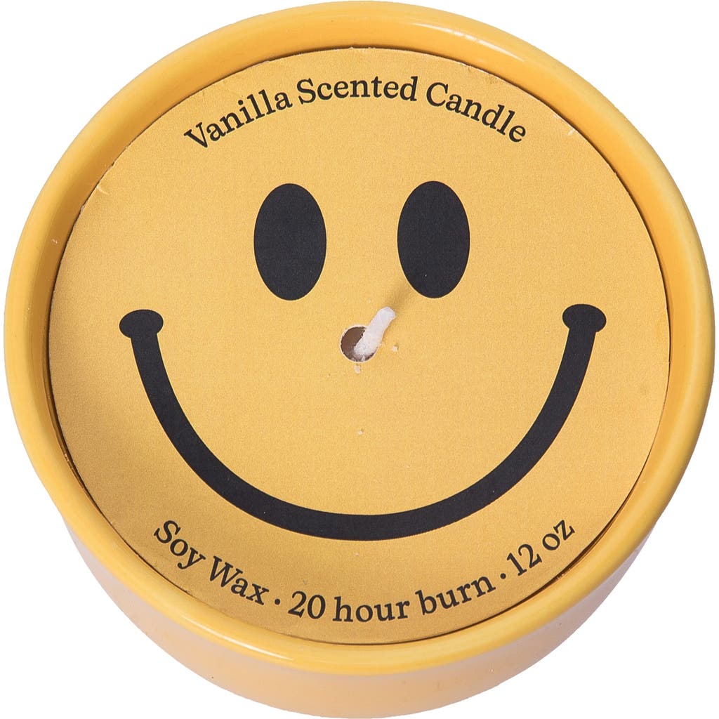 Totalee Gift Smiley Catch All Candle Wax Yellow 9 oz Burn Time 20
