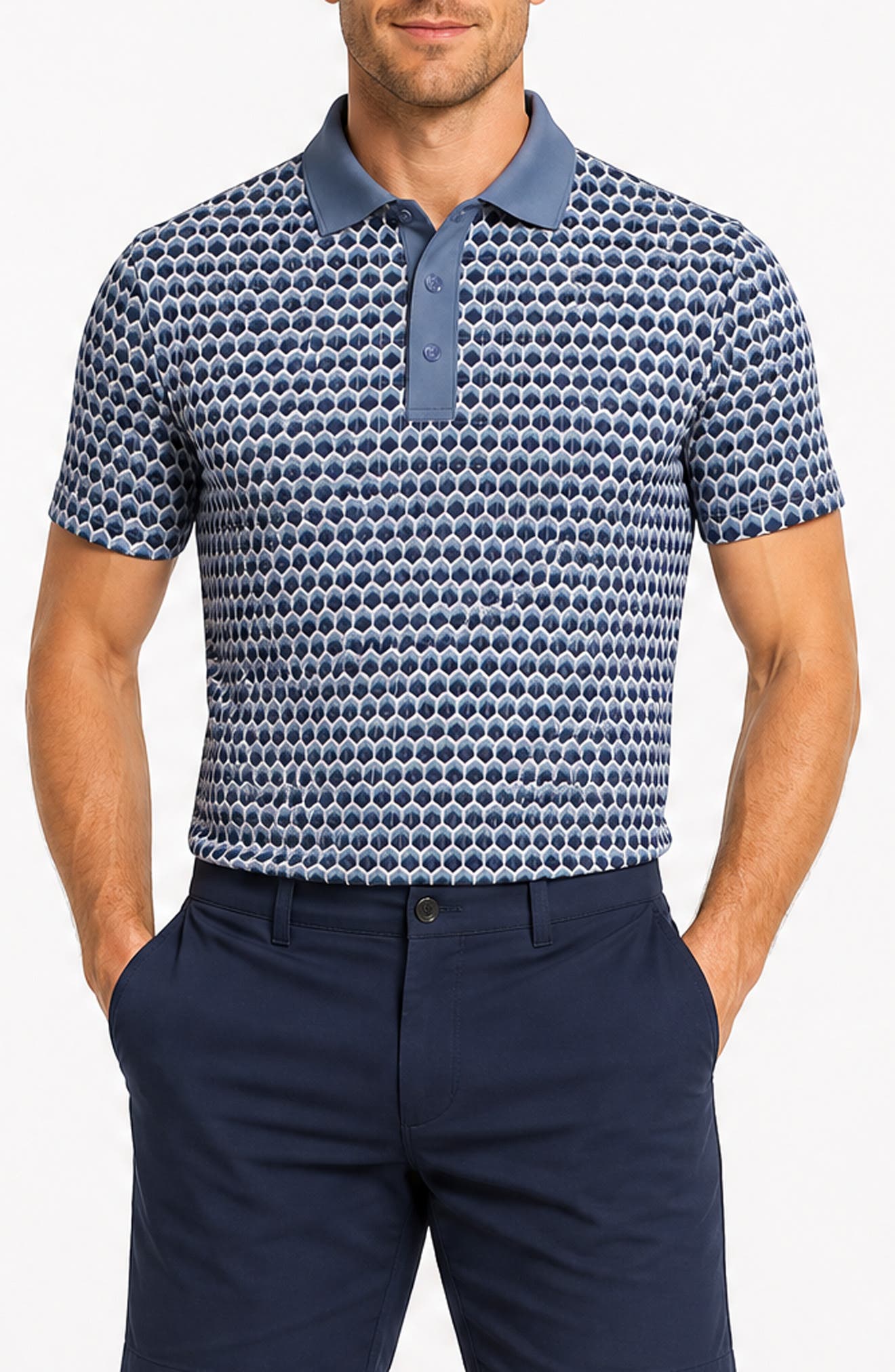 Retro Geo Performance Polo