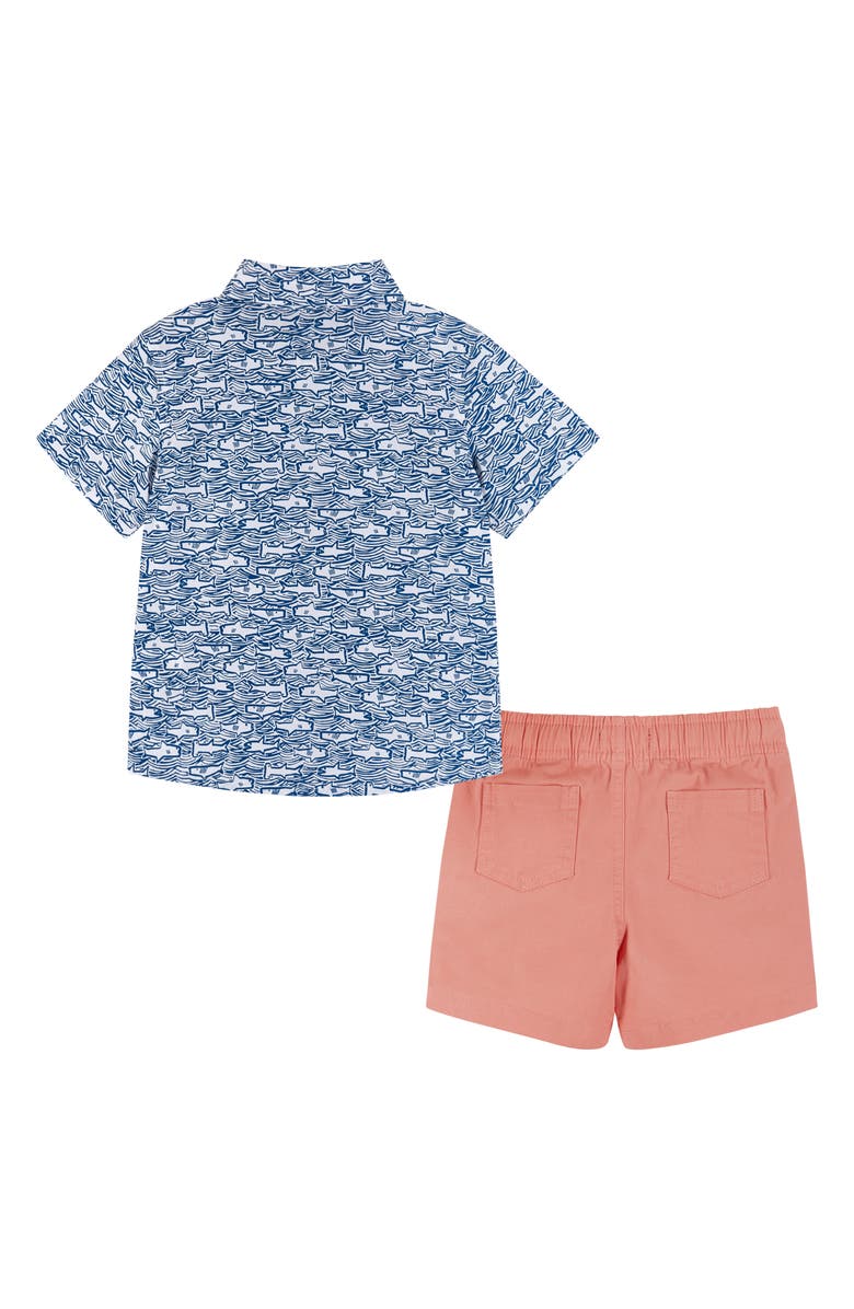 Andy & Evan Shark Print Short Sleeve Button-Up Shirt & Shorts Set, Alternate, color, 