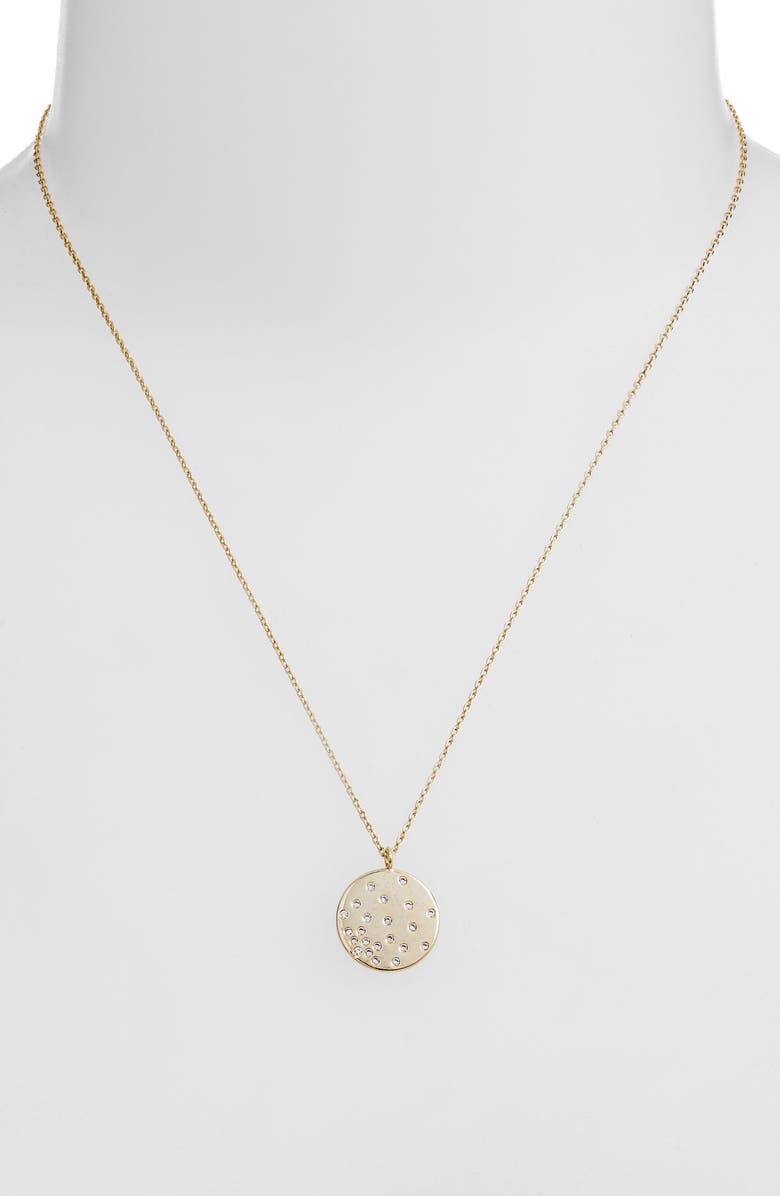 Estella Bartlett Crystal Studded Disc Pendant Necklace, Alternate, color, 