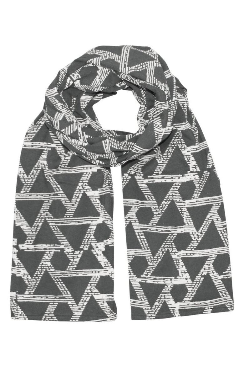 Triangles Organic Scarf, Main, color, Charcoal, Ivory