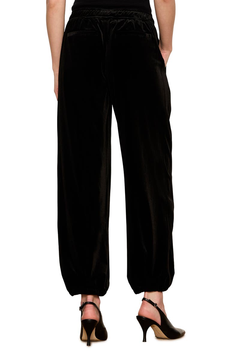Velvet Micro Balloon Pants, Alternate, color, BLACK