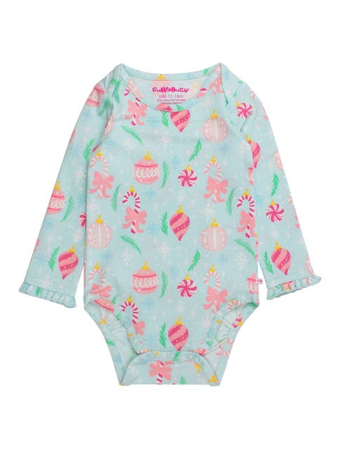 Baby/Toddler Girls Knit Long Sleeve Ruffle Layering Bodysuit