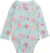 RuffleButts Baby/Toddler Girls Knit Long Sleeve Ruffle Layering Bodysuit