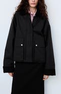 MANGO Cotton Blend Barn Jacket