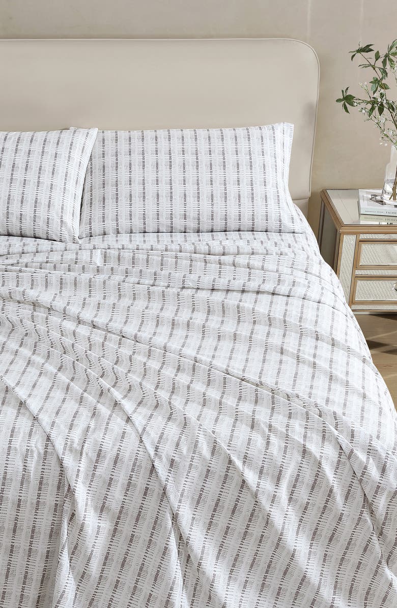 Tahari Riverside King Sheet Set, Alternate, color, Grey/ White