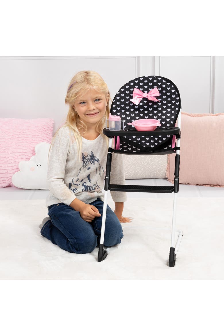 Travel 9 Piece Set Black, Pink, Hearts, for Dolls Up to 18 Inches, Alternate, color, Multicolored