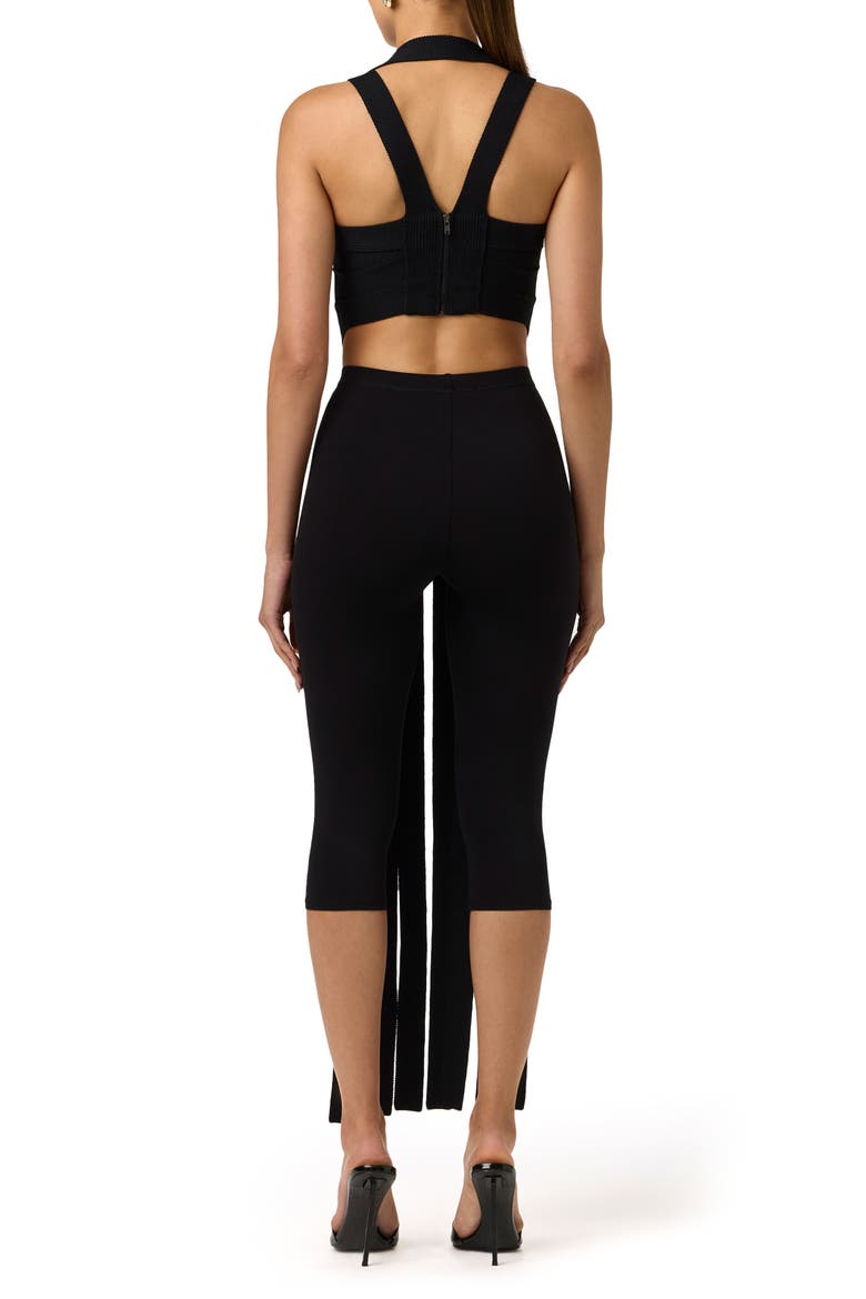 Buckle Fringe Knit Top, Alternate, color, BLACK