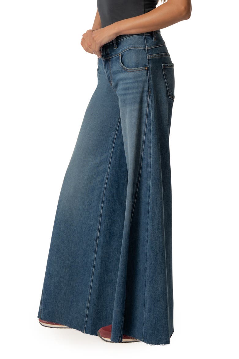 Blake Raw Hem High Waist Super Wide Leg Jeans, Alternate, color, BRIGHTLY