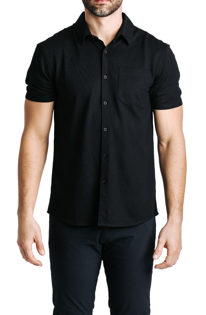 Western Rise Limitless Short Sleeve Merino Wool Blend Button-Up Shirt, Main, color,