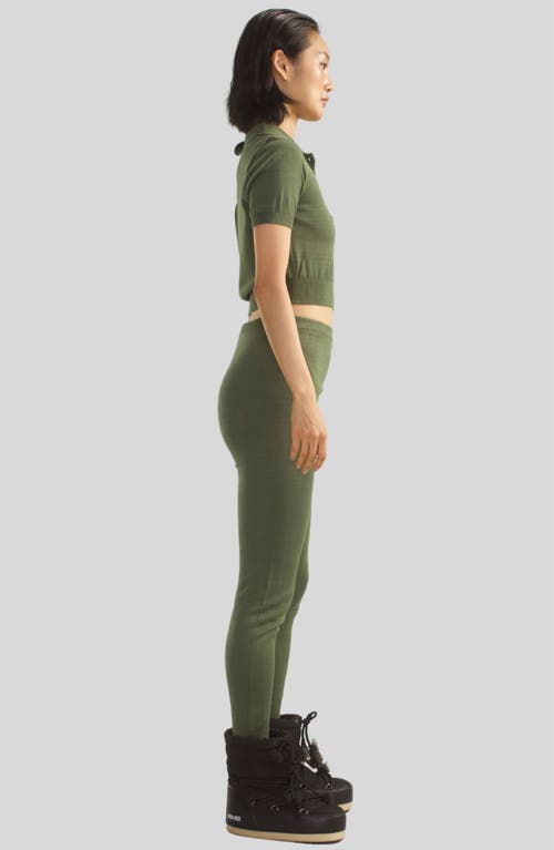 Shop Cynthia Rowley Knit Polo In Dark Green