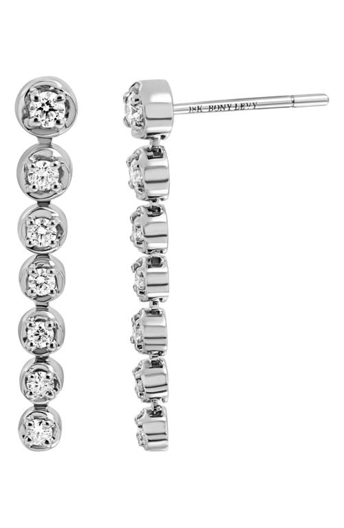 Bony Levy Monaco Diamond Linear Drop Earrings in 18K White Gold 