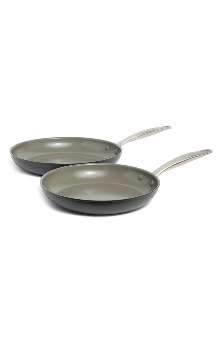 GreenPan Chatham Hard Anodized Set of 2 Fry Pans, Main, color, Grey