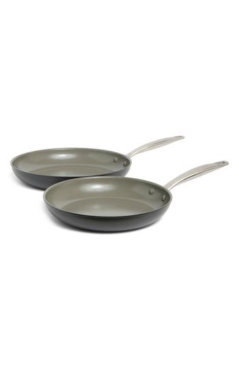 Greenpan Chatham Hard Anodized Set Of 2 Fry Pans In Grey