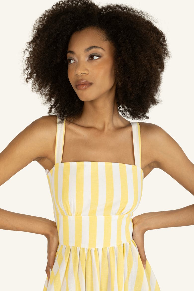 Daisey Dress, Alternate, color, Buttercup and White Stripe