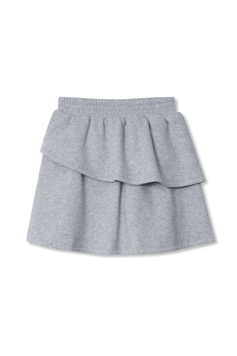 Girls Tiered Fleece Skort, Main, color, Gray Heather