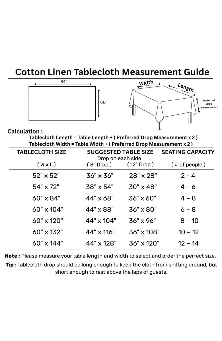 Solino Home Cotton Linen Tablecloth - Dru, Alternate, color, Black