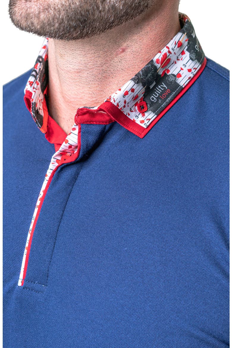 Mozartsolidguilty Blue Piqué Button-Down Polo, Alternate, color, BLUE