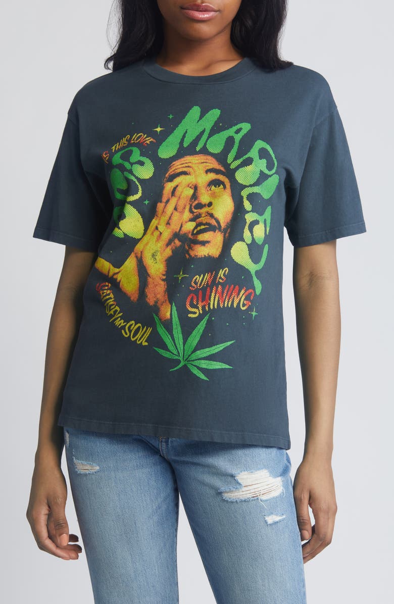 Daydreamer Bob Marley Is This Love Cotton Graphic T-Shirt, Main, color, 