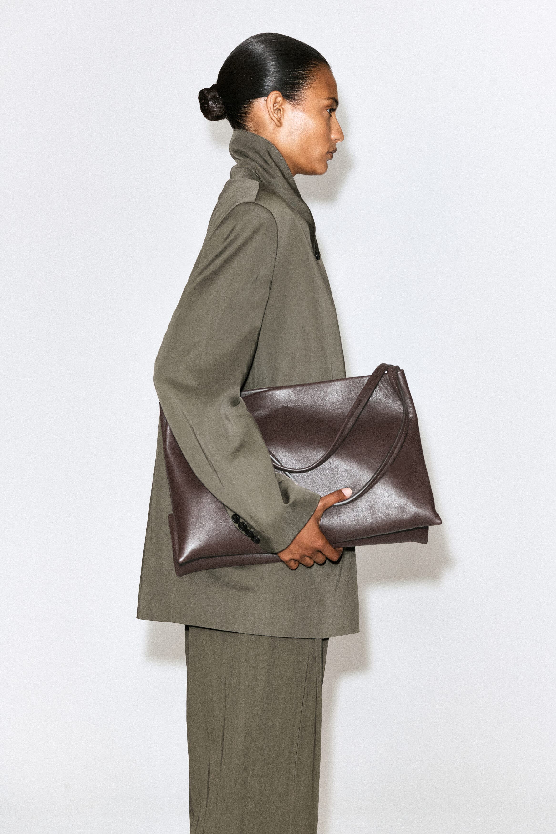 Pavilion Tote Bag - Leather, Main, color, BROWN