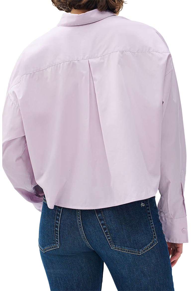 Marin Crop Cotton Button-Up Shirt, Alternate, color, LAVENDER