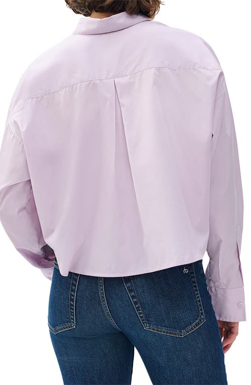 Rag & Bone Marin Crop Cotton Button-up Shirt In Pink
