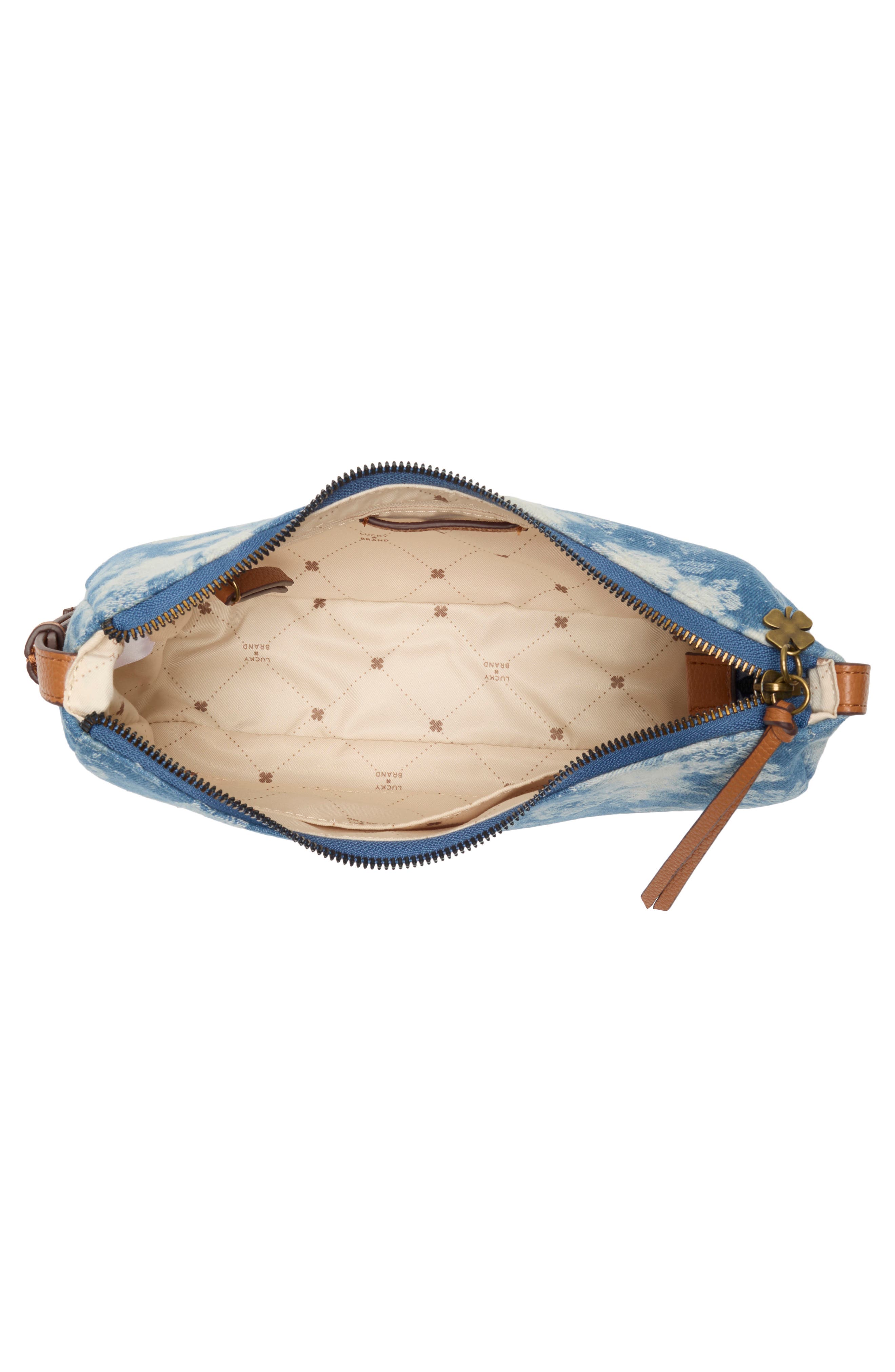 Lucky Brand Pira Denim Shoulder Bag, Alternate, color, Floral Denim