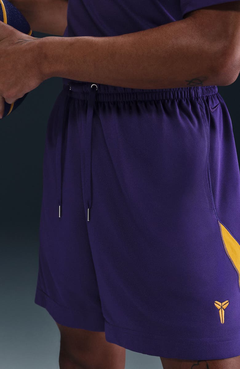 Nike Kobe Bryant Dri-FIT Performance Mesh Basketball Shorts, Alternate, color, Court Purple/ University Gold