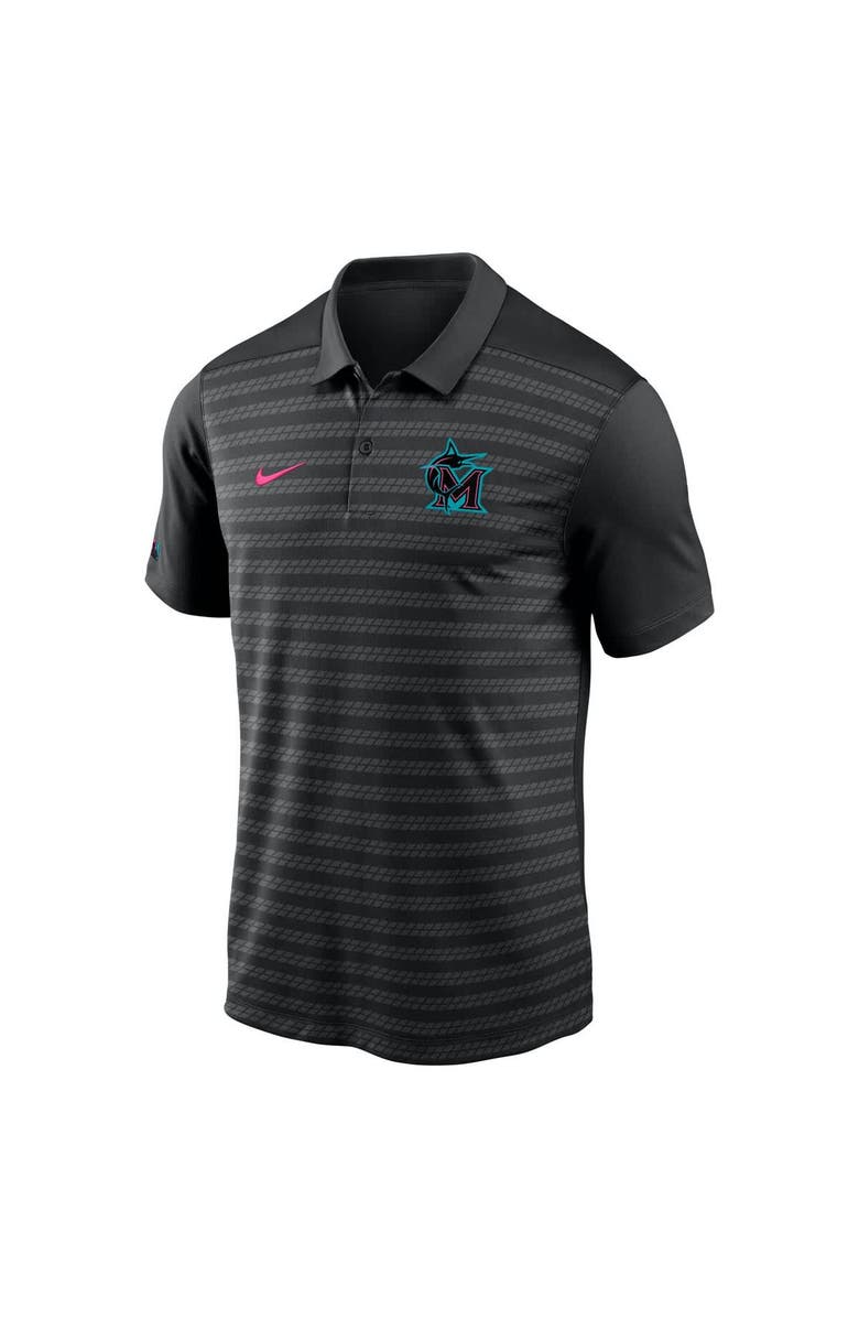 Nike Men's Nike Black Miami Marlins 2025 City Connect Authentic Collection Victory Performance Polo, Alternate, color, Black