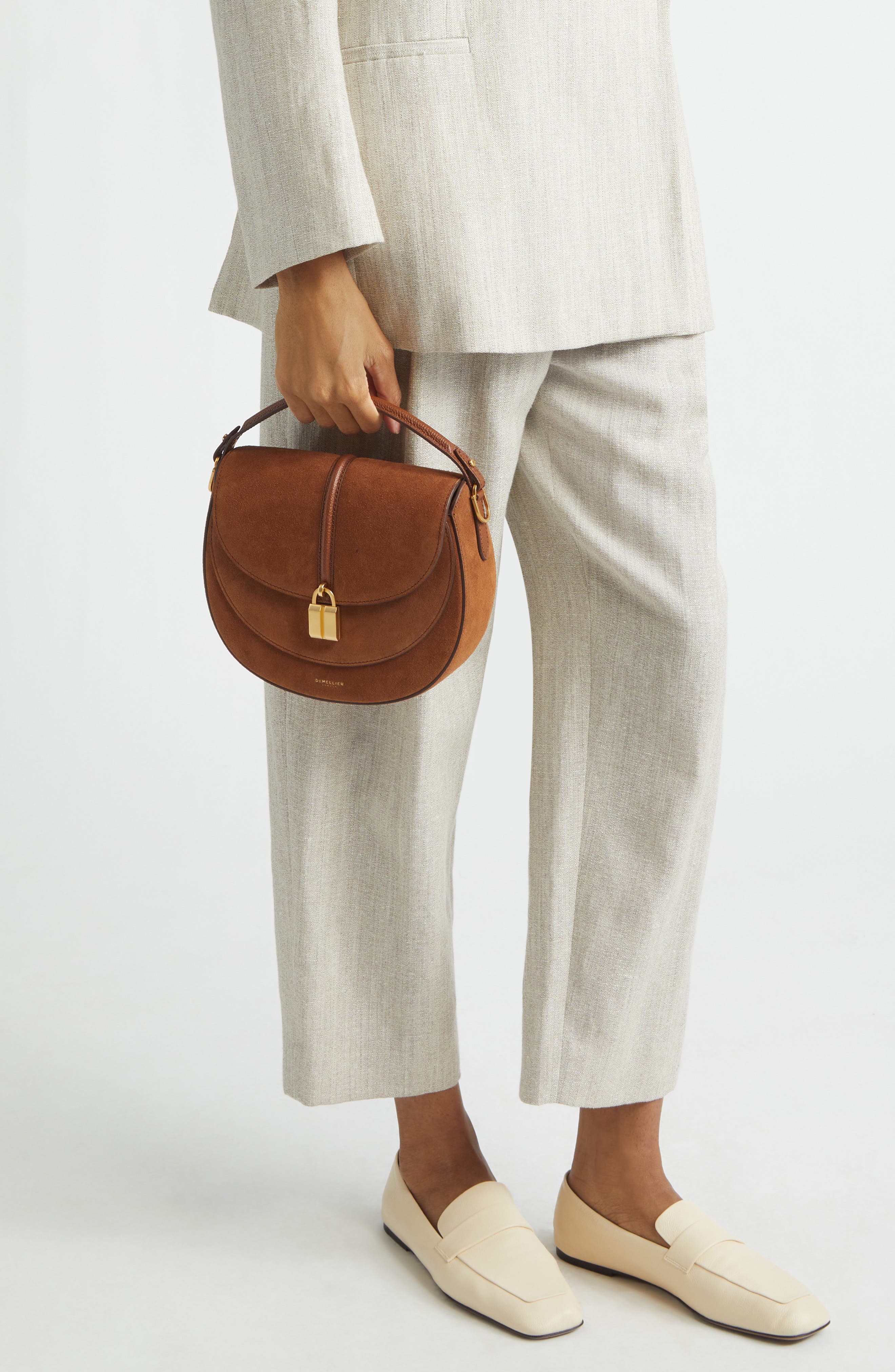 DeMellier Siena Leather Saddle Crossbody Bag, Alternate, color, Deep Tan
