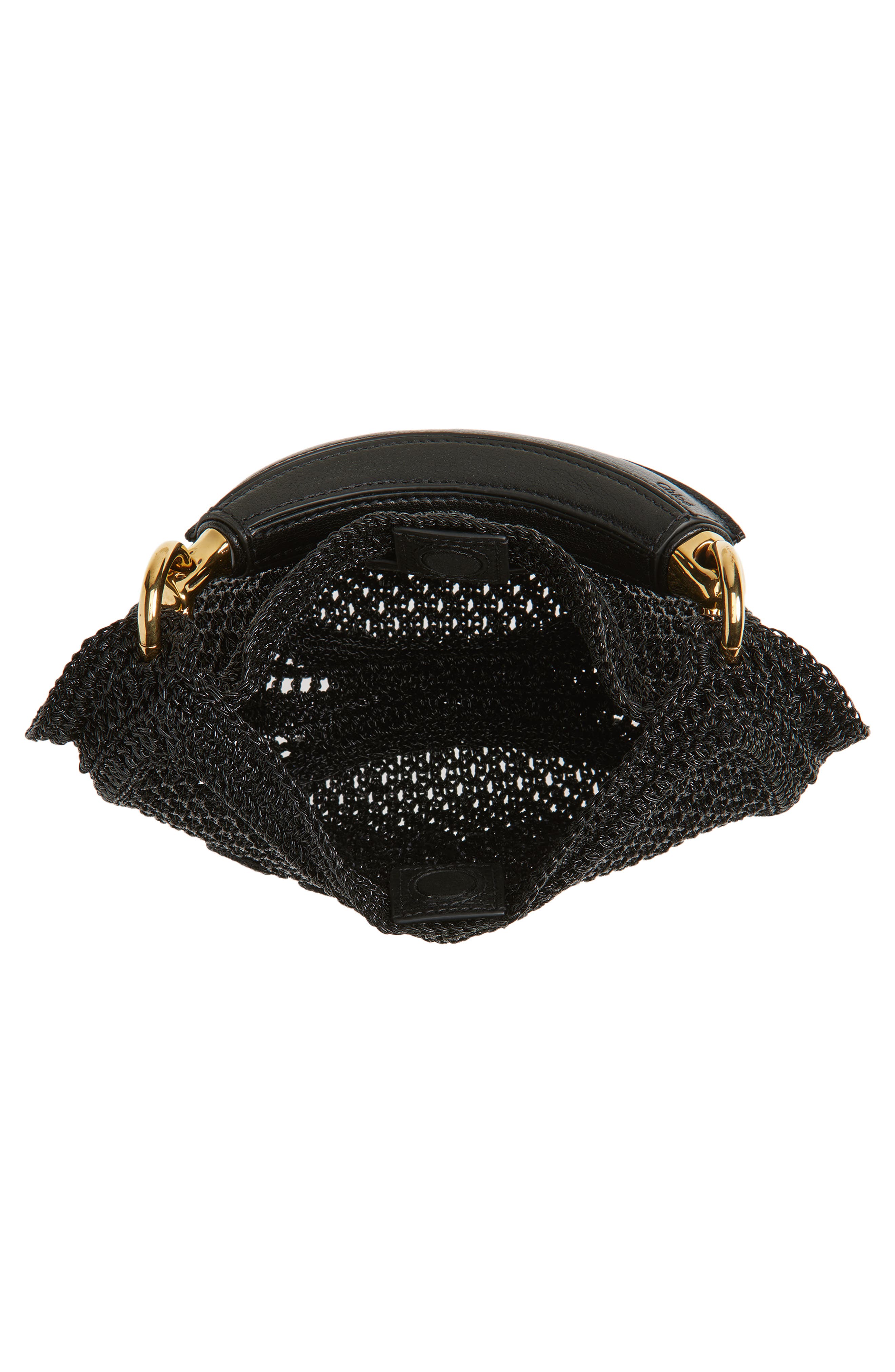 Chloé Summer Banana Raffia Hobo Bag, Alternate, color, Black