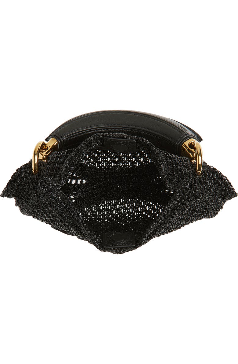 Chloé Summer Banana Raffia Hobo Bag, Alternate, color, Black