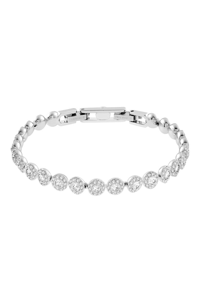 Una Swarovski Crystal Line Bracelet, Main, color, SILVER
