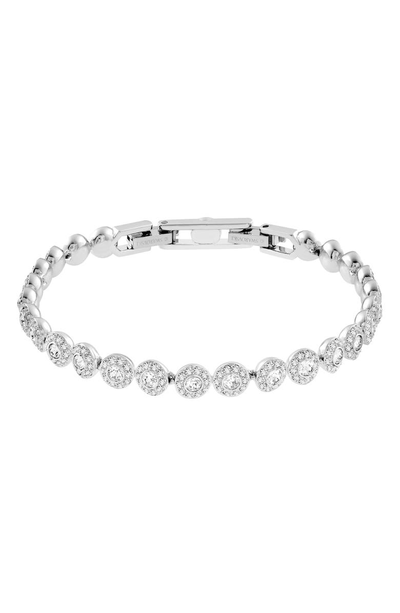 Swarovski Una Swarovski Crystal Line Bracelet, Main, color, Silver