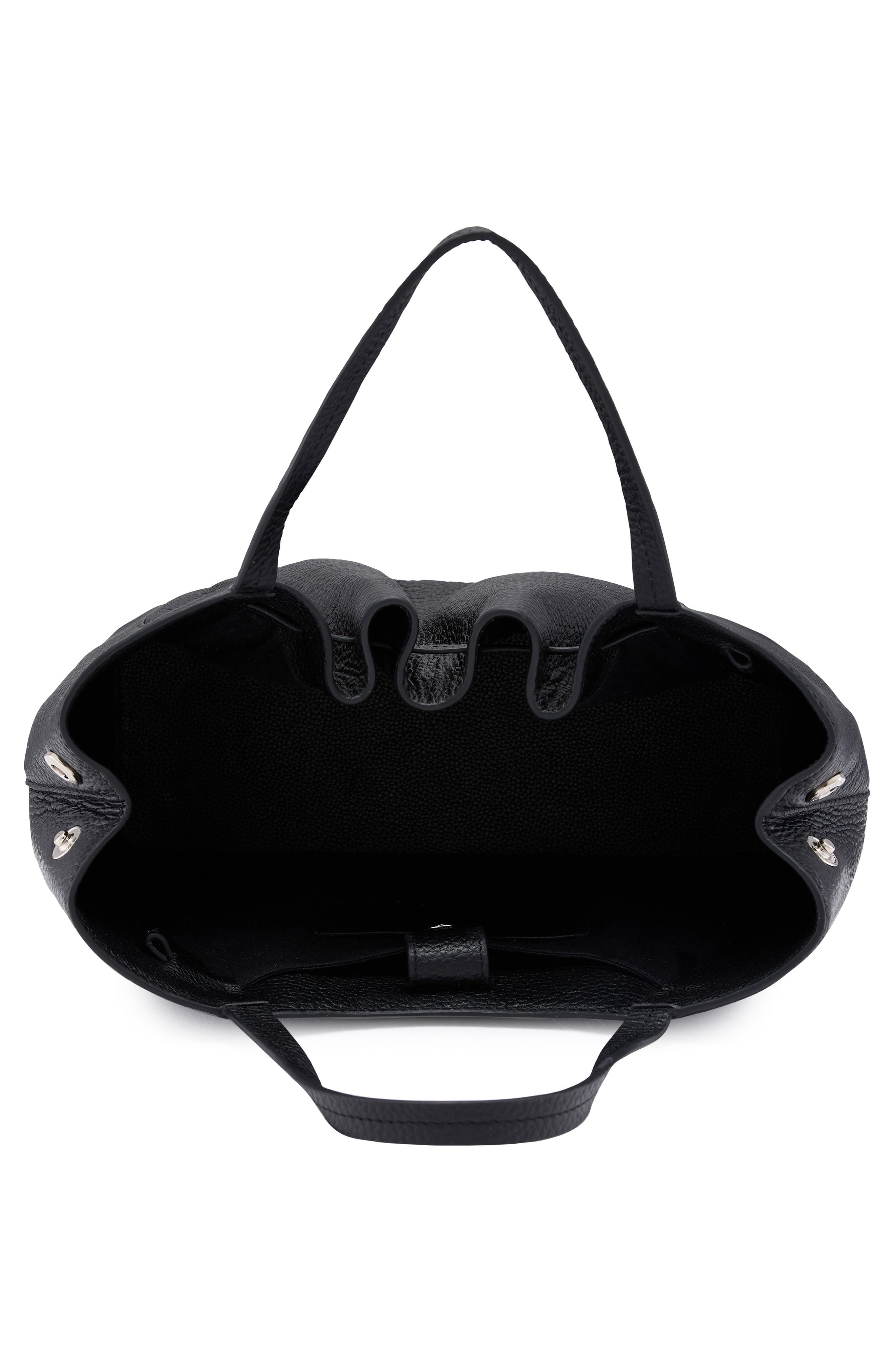 behno Katrina Pebble Leather Satchel, Alternate, color, Black Leather