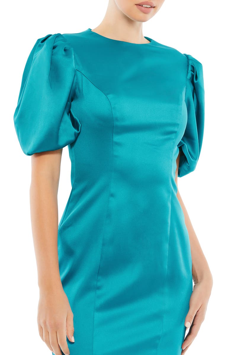 Mac Duggal Puff Sleeve Satin Cocktail Dress, Alternate, color, 