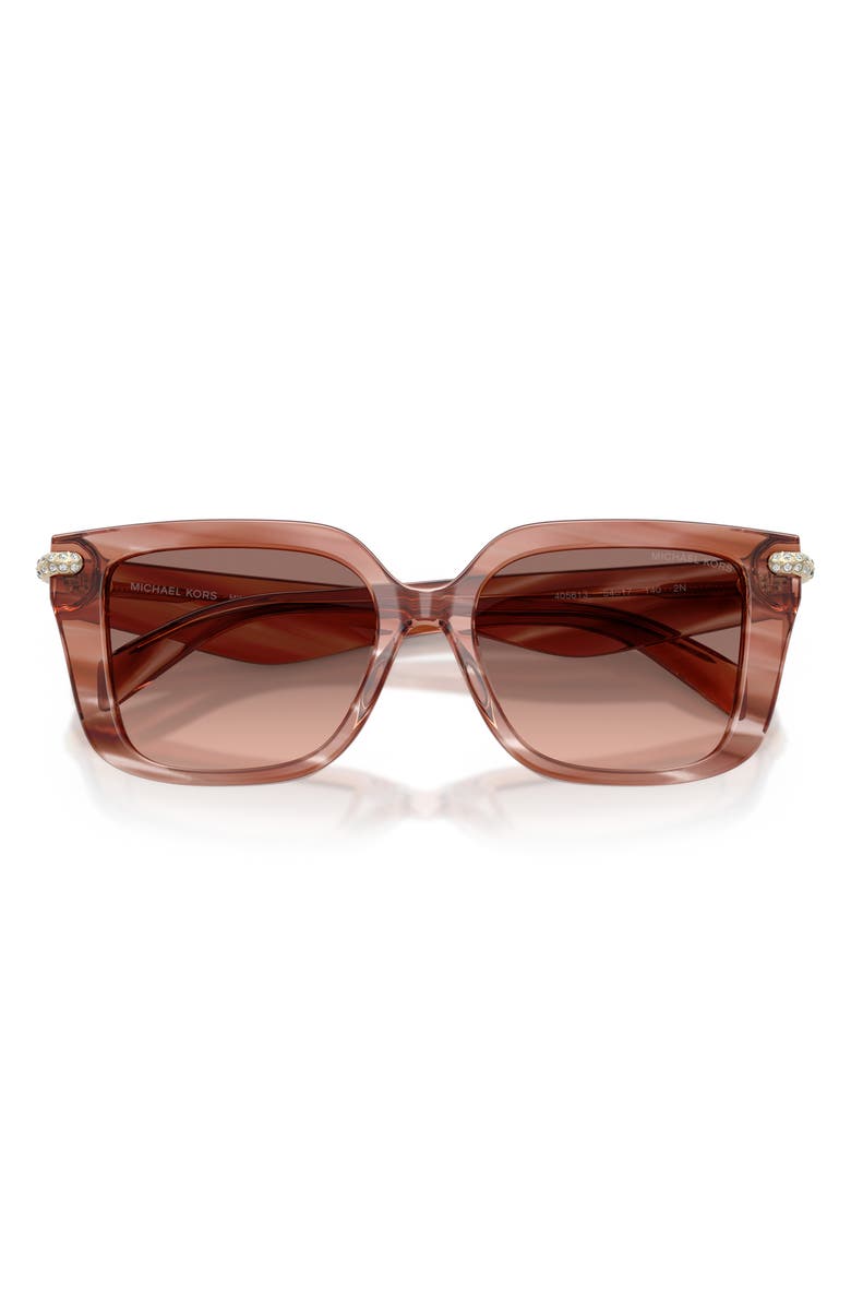 Michael Kors 52mm Santo Domingo Embellished Gradient Square Sunglasses, Alternate, color, Pink Horn / Brown Pink