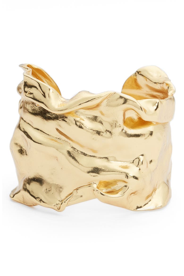 Sculptural Cuff, Main, color, GOLD