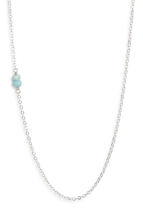 Semiprecious Stone Station Chain Necklace
